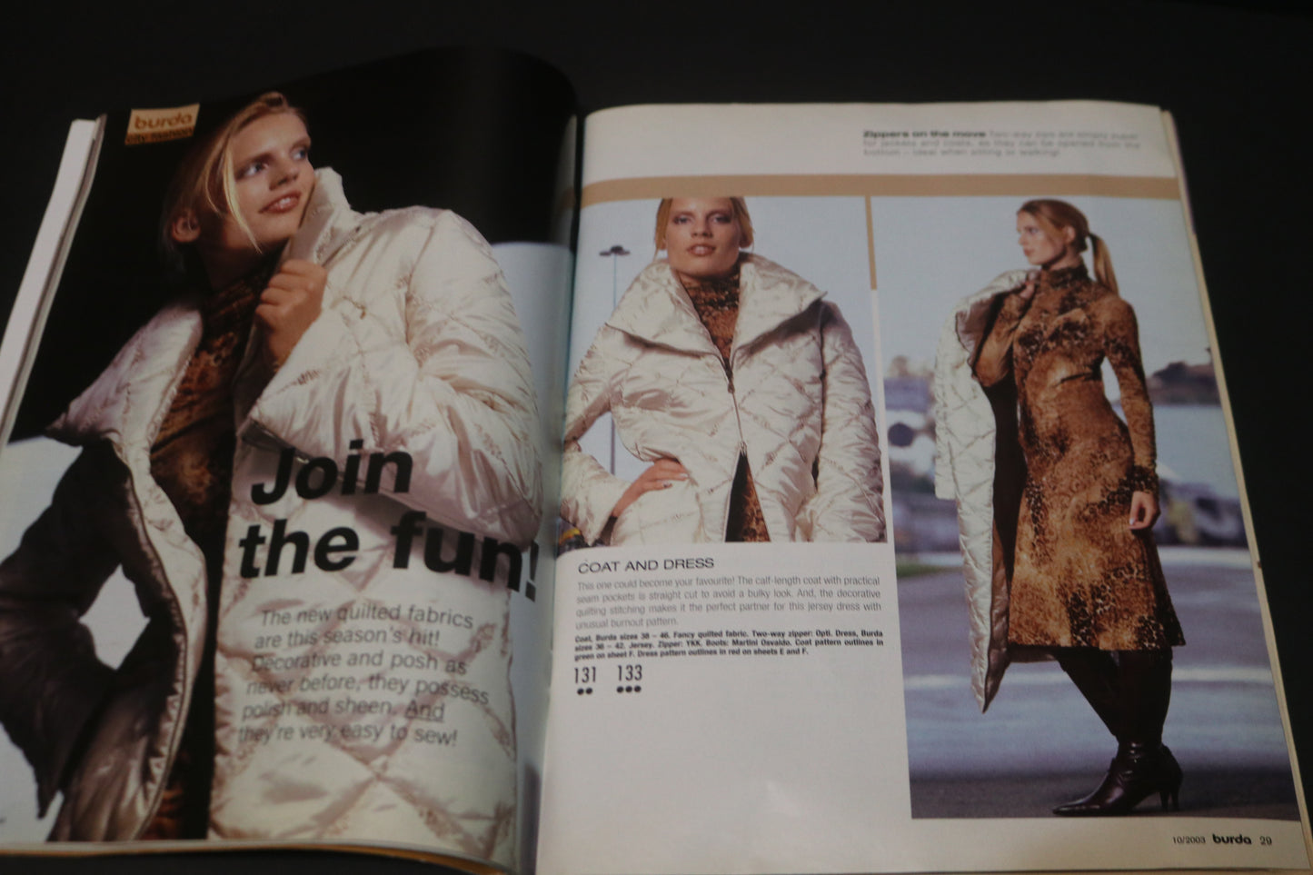 October 2003 Burda A World of Fashion Sewing Magazine