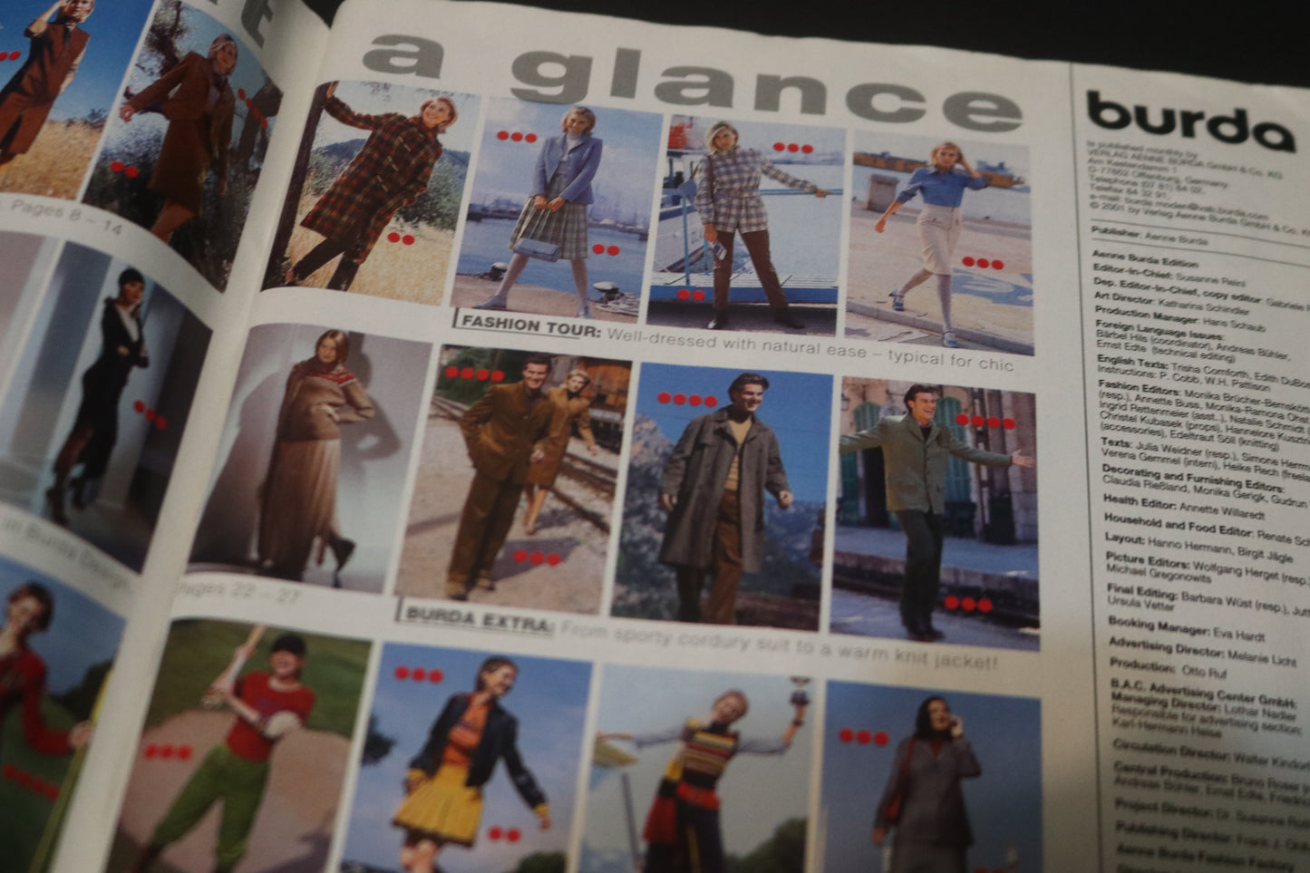 September 2001 Burda A World of Fashion Sewing Magazine
