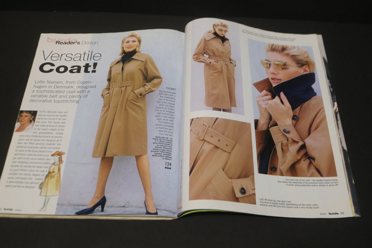 September 2001 Burda A World of Fashion Sewing Magazine