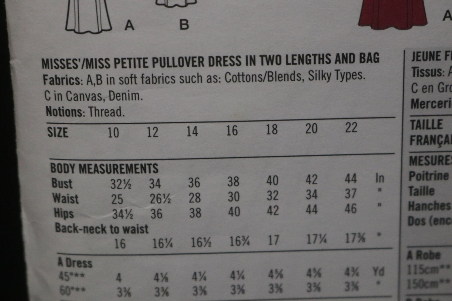 Simplicity 3527 Misses / Miss Petite Pullover Dress in Two Lengths and Bag Sewing Pattern UNCUT Size 10 - 22