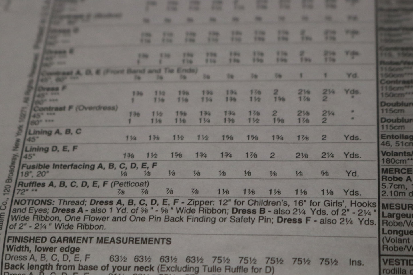 McCalls 6020 Children's Girls Lined Dress Sewing Pattern UNCUT Size 7 8 10 12 14