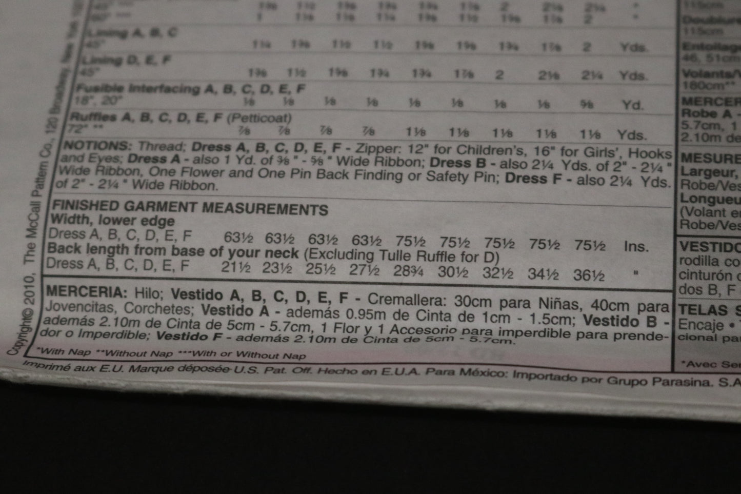 McCalls 6020 Children's Girls Lined Dress Sewing Pattern UNCUT Size 7 8 10 12 14