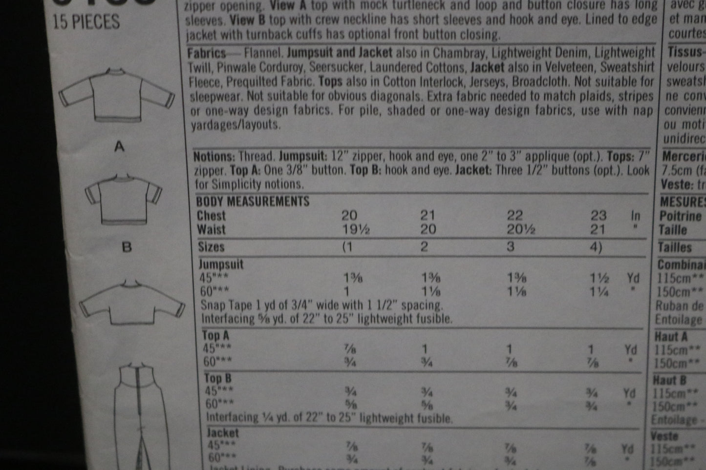 Simplicity 9138 Toddlers Seperates Sewing Pattern UNCUT Size 1 2 3 4