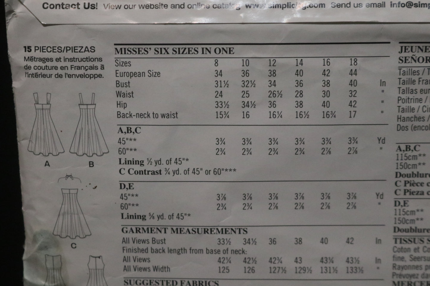 New Look 6589 isses Dress Sewing Pattern - UNCUT - Size 8 - 18