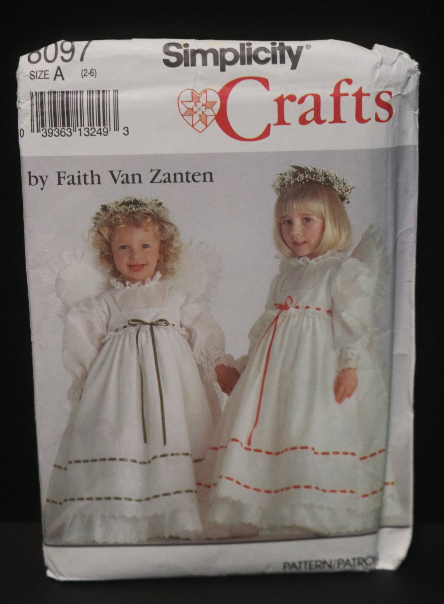 Simplicity 8097 Girls Dress, Pinafore and Wings Sewing Pattern - UNCUT - Size 2 - 6