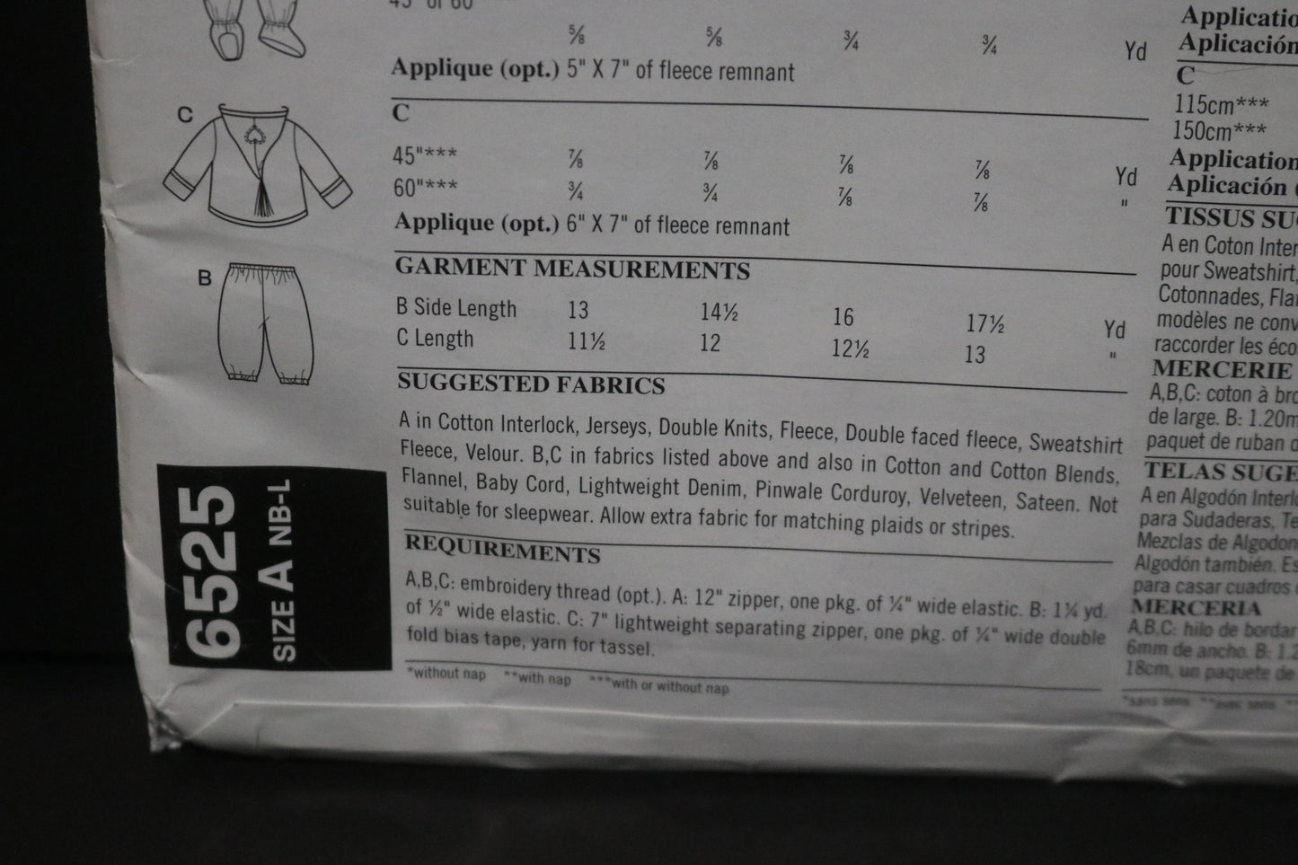 New Look 6525 Infants Romper Jacket and Pants Sewing Pattern UNCUT  Size NB S M L