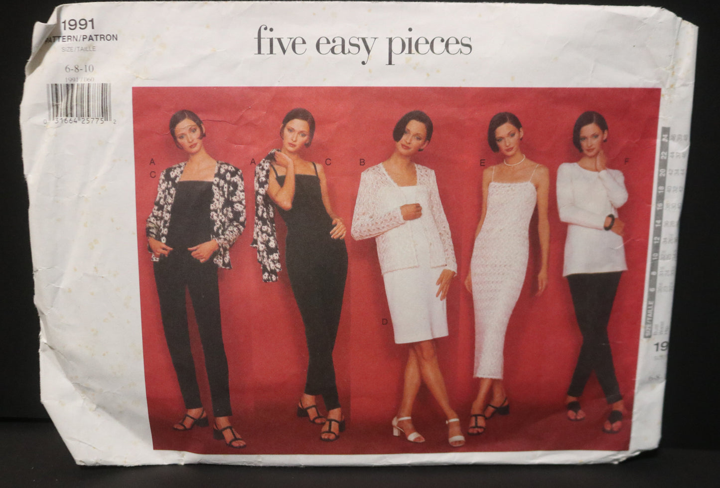 Vogue 1991 Misses / misses Petite jacket Dress Top Skirt and Pants Sewing Pattern - UNCUT - Size 6 8 10