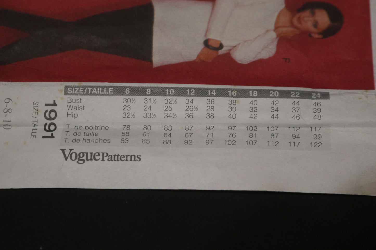 Vogue 1991 Misses / misses Petite jacket Dress Top Skirt and Pants Sewing Pattern - UNCUT - Size 6 8 10