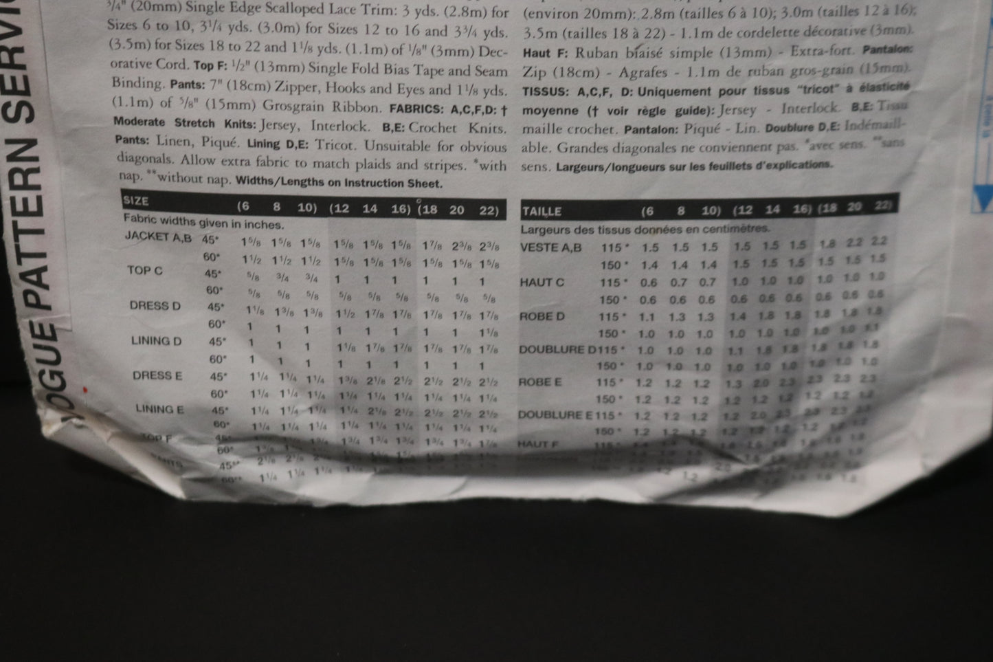 Vogue 1991 Misses / misses Petite jacket Dress Top Skirt and Pants Sewing Pattern - UNCUT - Size 6 8 10