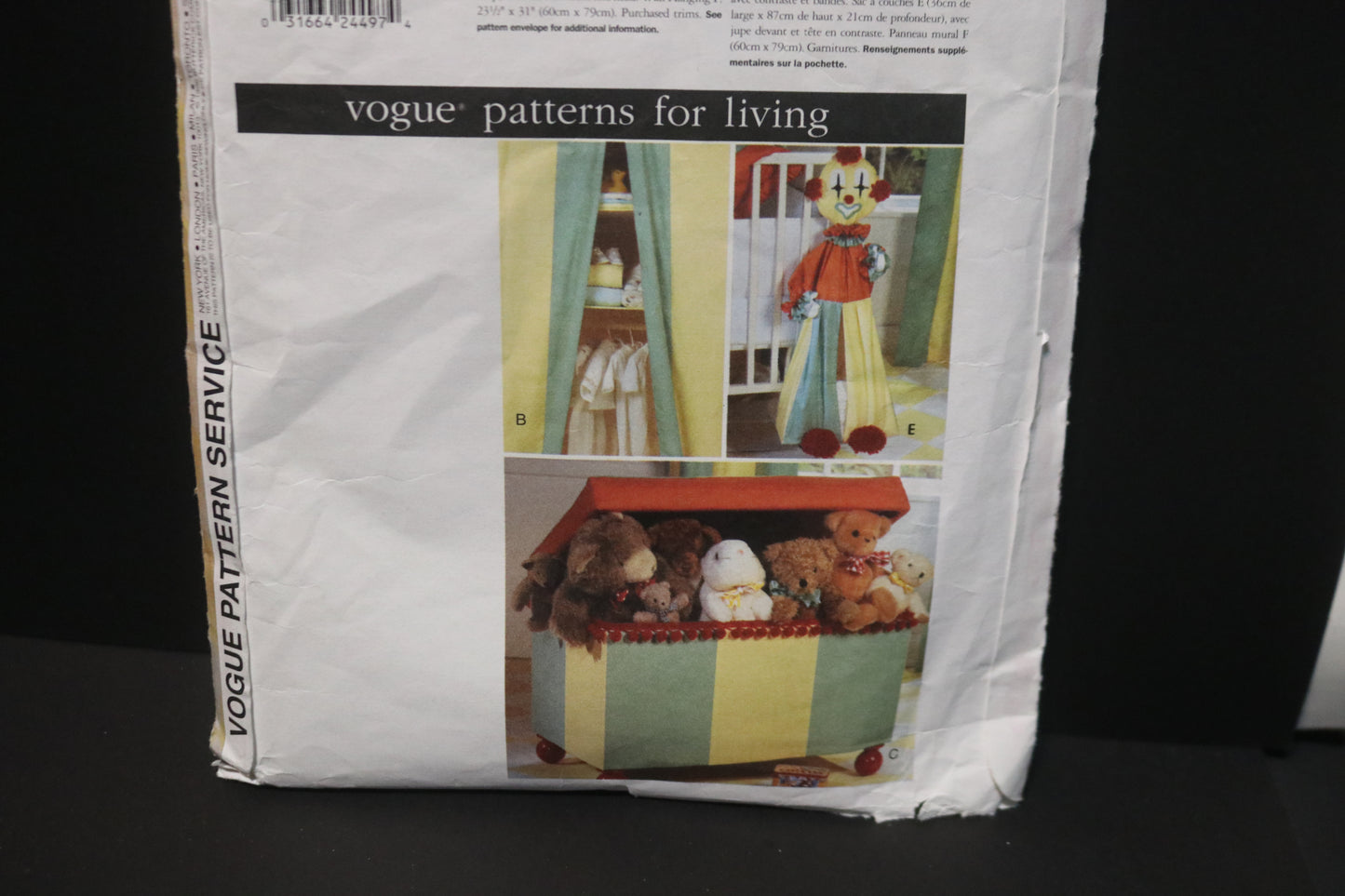 Vogue 1855  Patterns for living Circus Baby Room Sewing Pattern - UNCUT