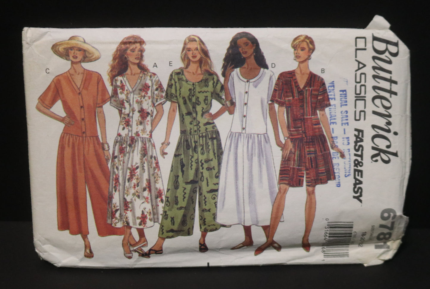 Butterick 6781 Misses Dress and Jumpsuit Sewing Pattern UNCUT Size 18 20 22