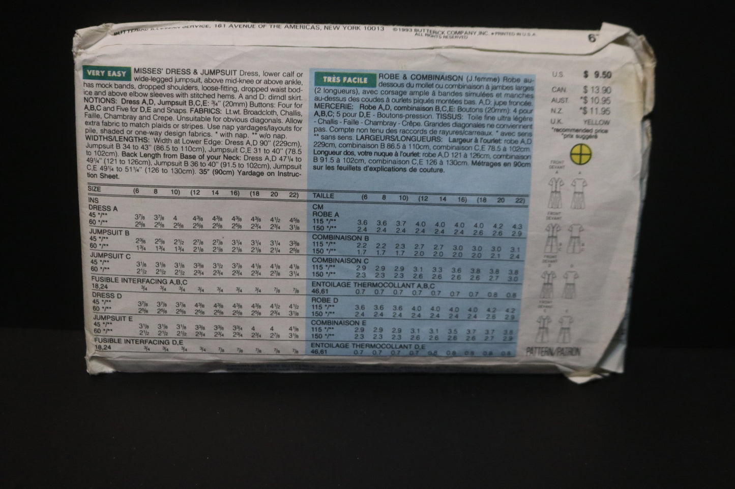 Butterick 6781 Misses Dress and Jumpsuit Sewing Pattern UNCUT Size 18 20 22