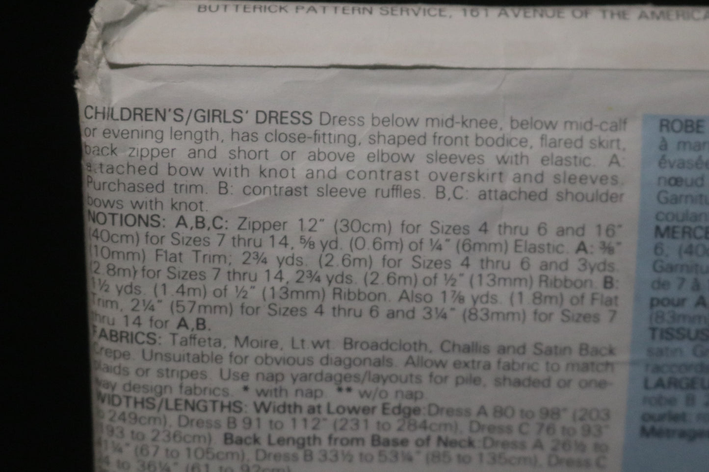 Butterick 5962 Girls Dress Sewing Pattern - UNCUT Size 7 8 10