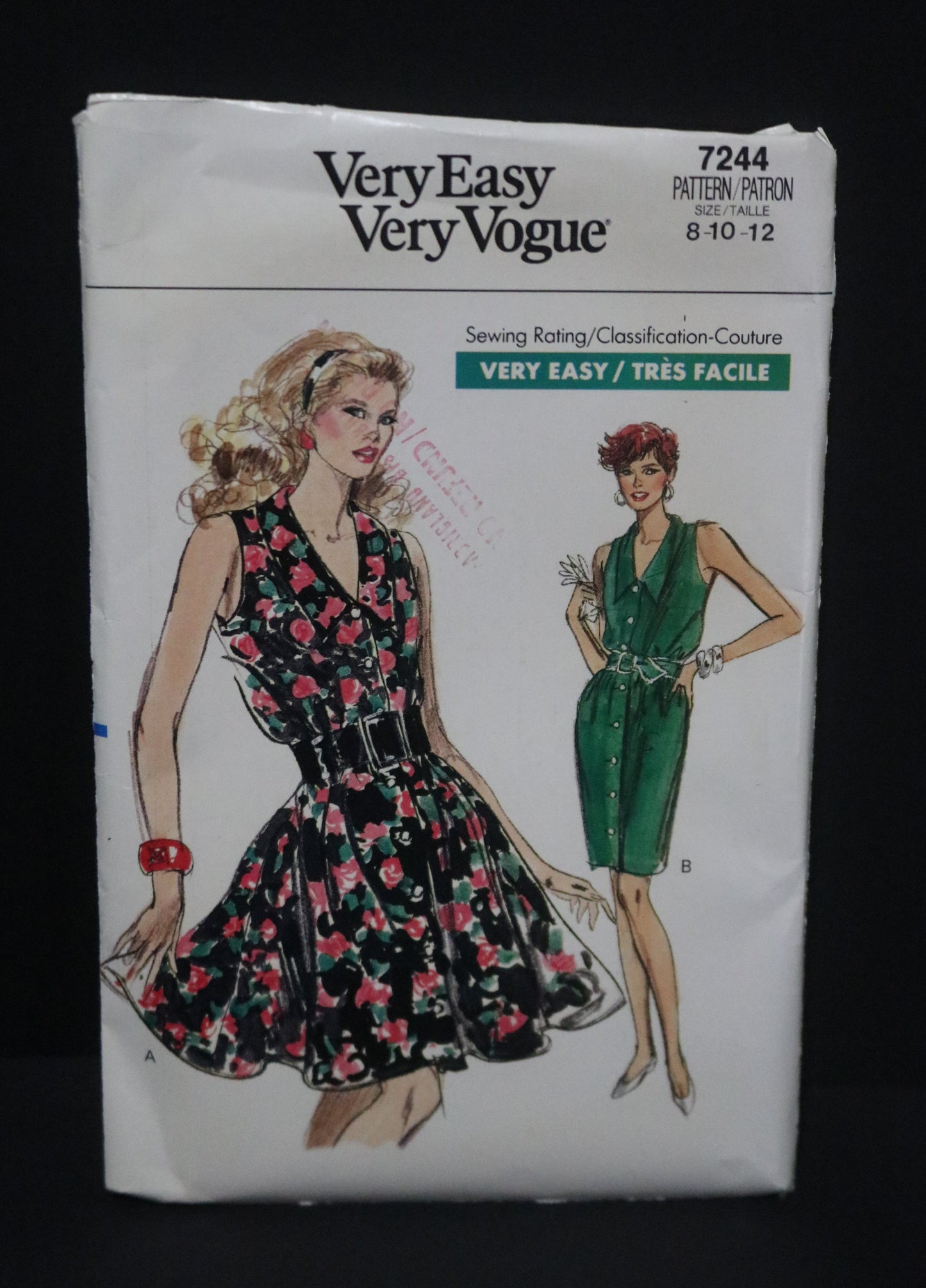 Vogue 7244 Misses / Misses Petite Dress Sewing Pattern  UNCUT Size 8 10 12