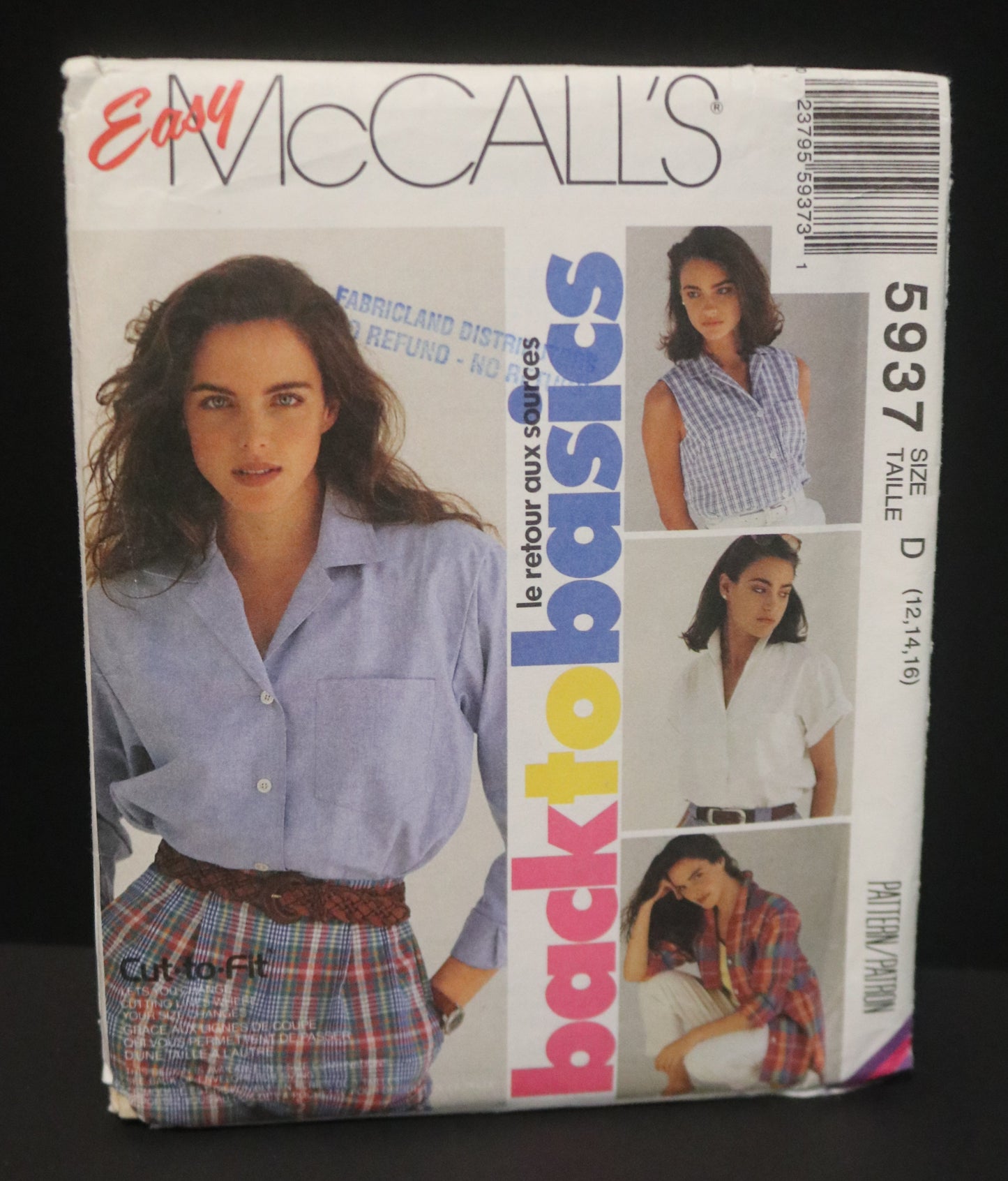 McCalls 5937 Misses Shirt in Two Lengths Sewing Pattern UNCUT - Size 12 14 16