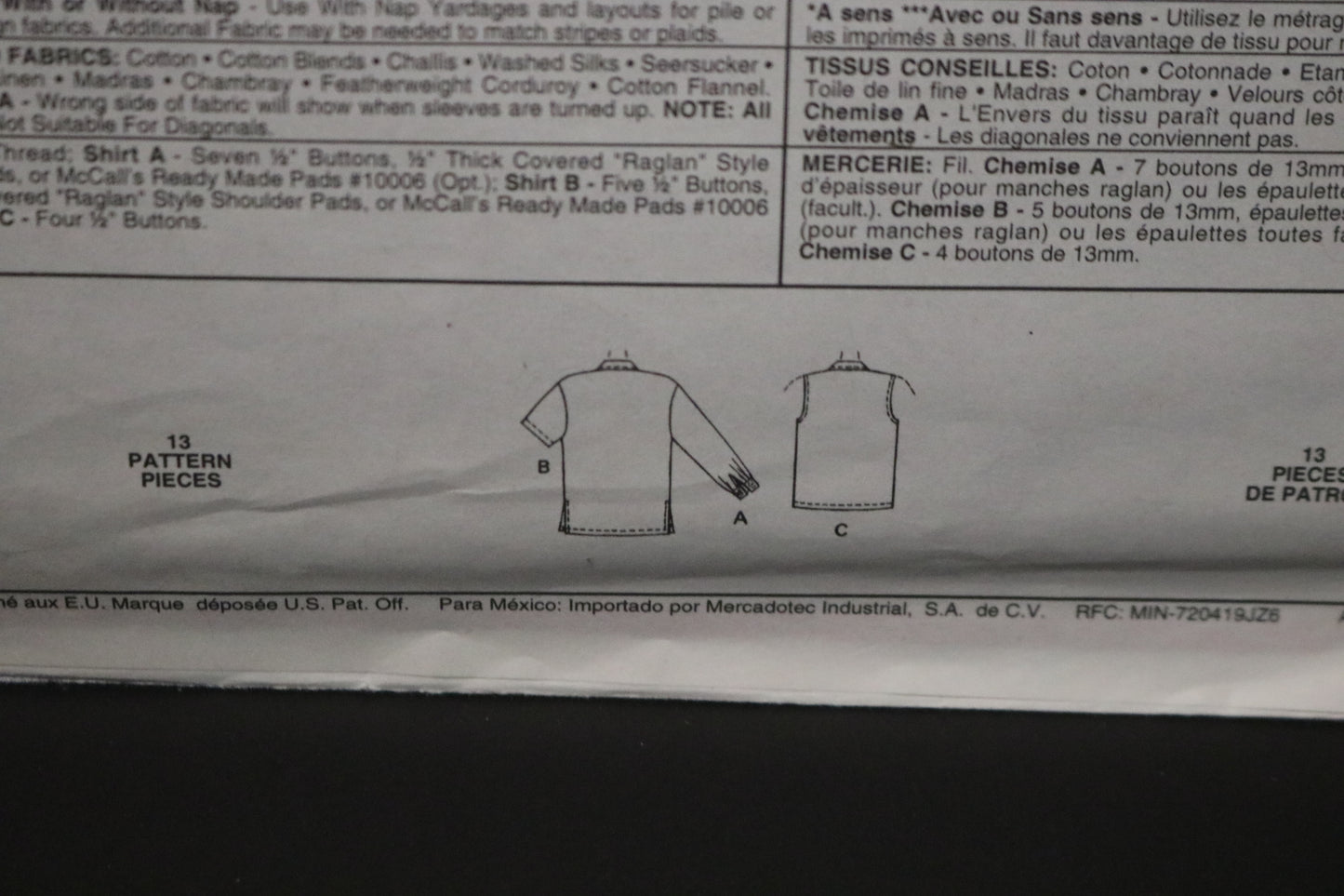 McCalls 5937 Misses Shirt in Two Lengths Sewing Pattern UNCUT - Size 12 14 16