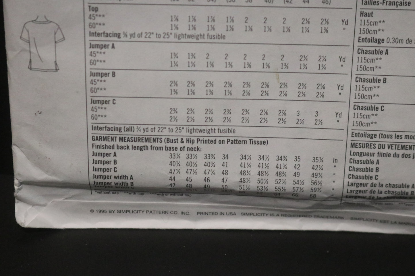 Simplicity 9503 MIsses Jumper and Top Sewing Pattern - UNCUT - Size 10 12 14