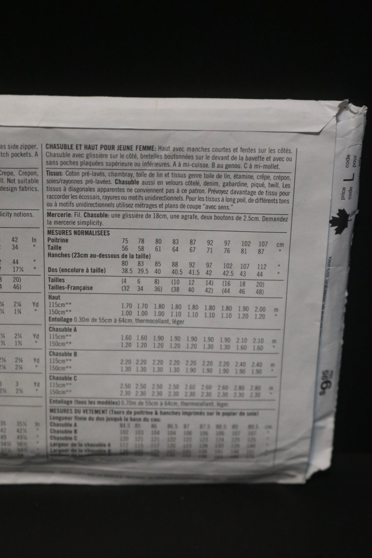 Simplicity 9503 MIsses Jumper and Top Sewing Pattern - UNCUT - Size 10 12 14