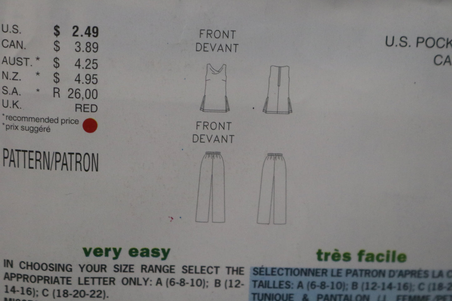 See and Sew 3169 Misses / Misses Petite Tunic and Pants Sewing Pattern UNCUT Size 12 14 16