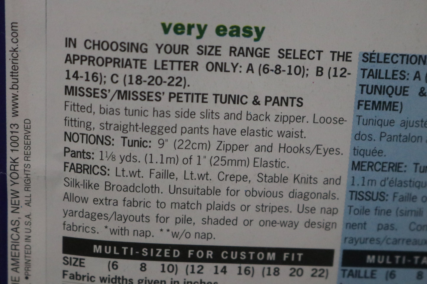See and Sew 3169 Misses / Misses Petite Tunic and Pants Sewing Pattern UNCUT Size 12 14 16