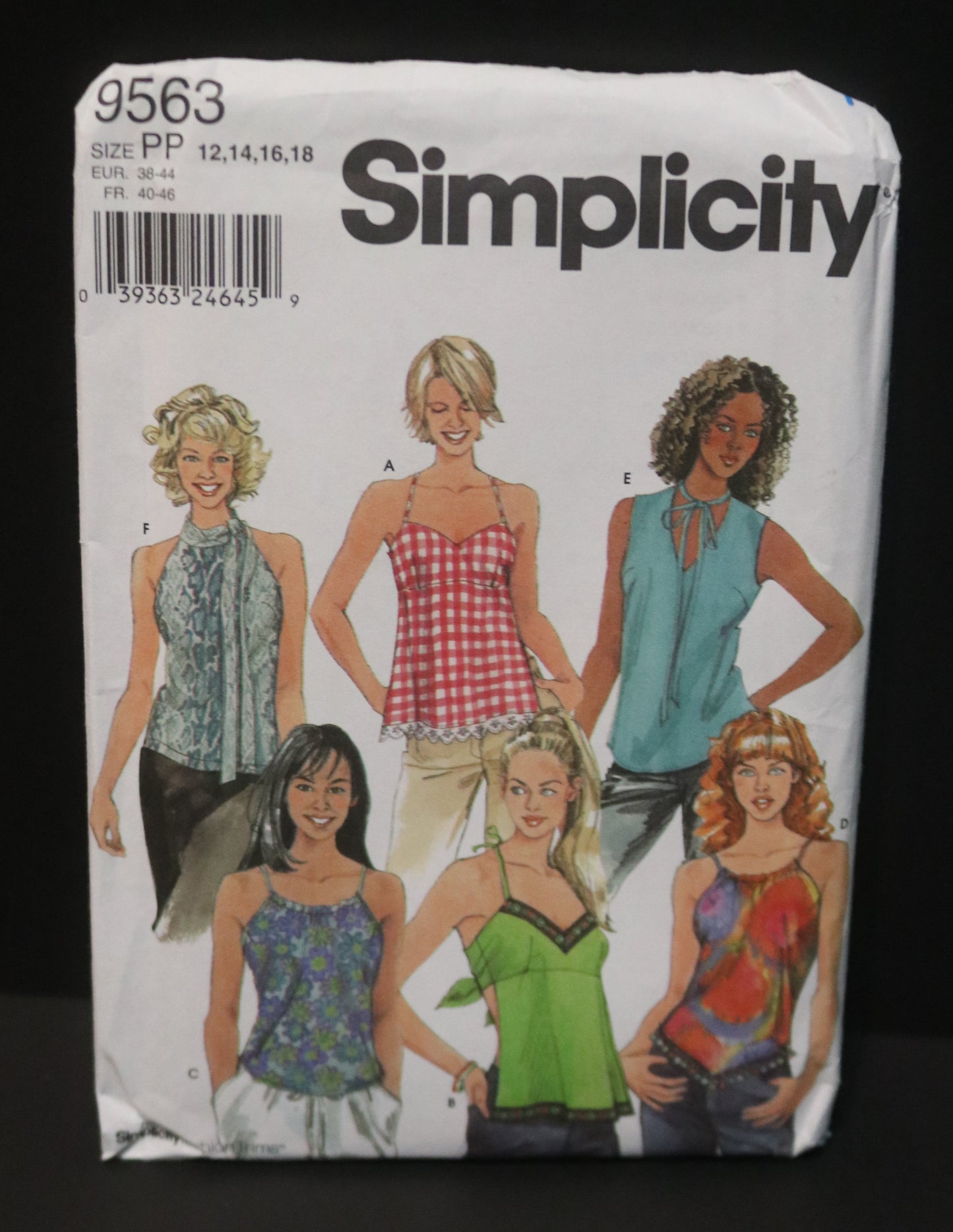 Simplicity 9563 Misses Tops Sewing Pattern - UNCUT - Size 12 14 16 18