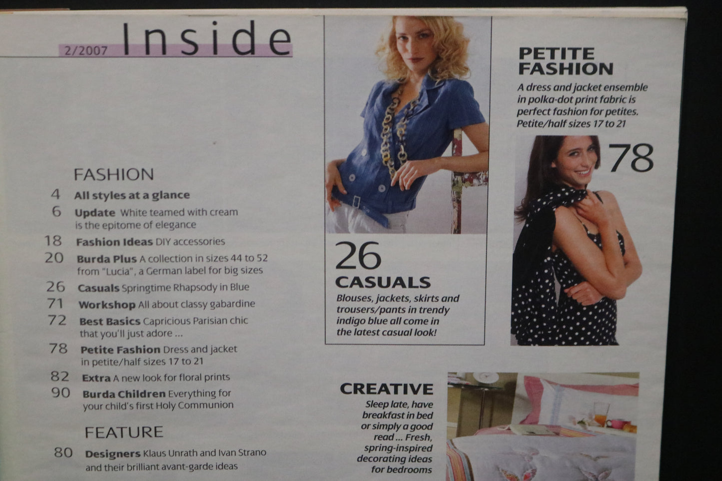ENGLISH Febraury 2007 Burda A World of Fashion Sewing Magazine with Pattern Insert