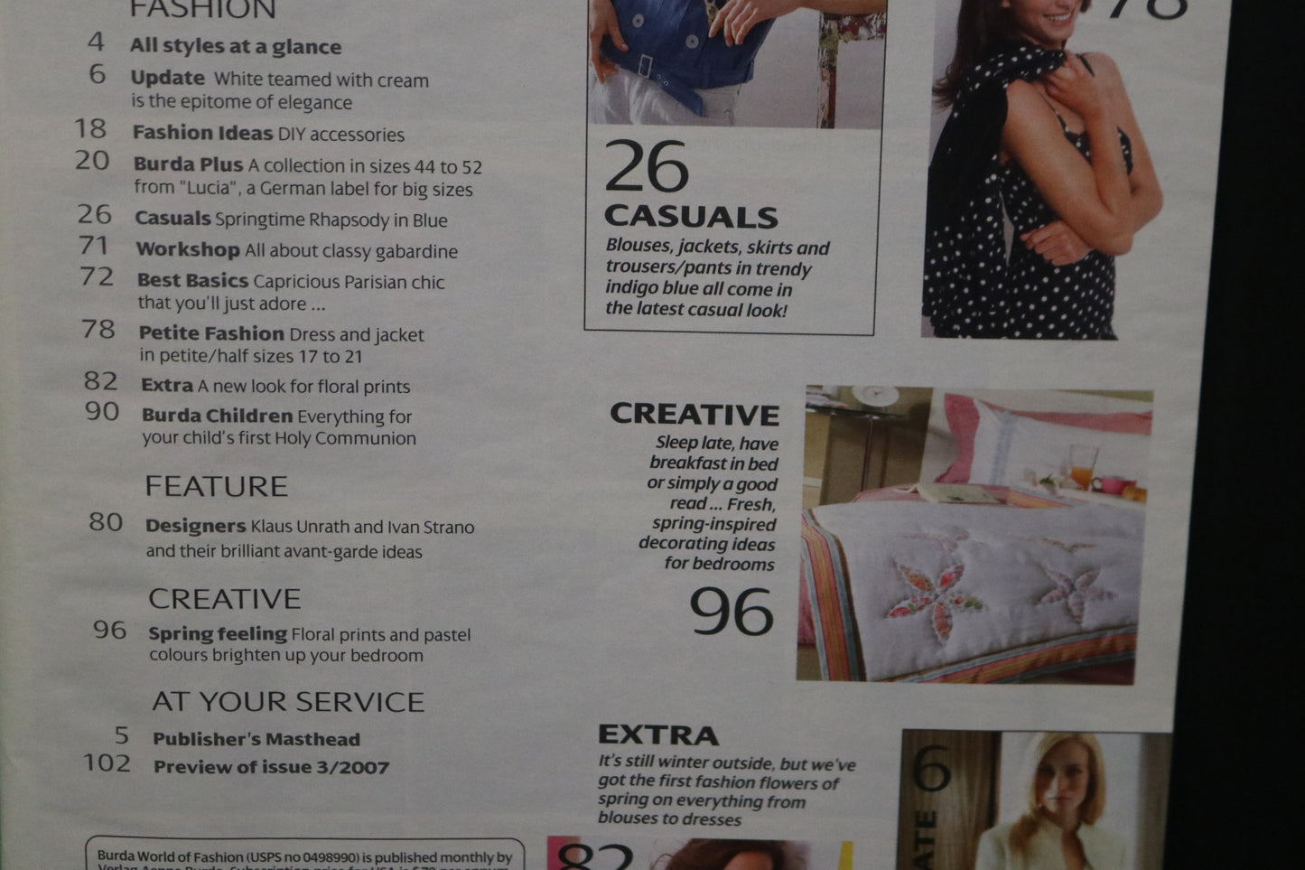 ENGLISH Febraury 2007 Burda A World of Fashion Sewing Magazine with Pattern Insert