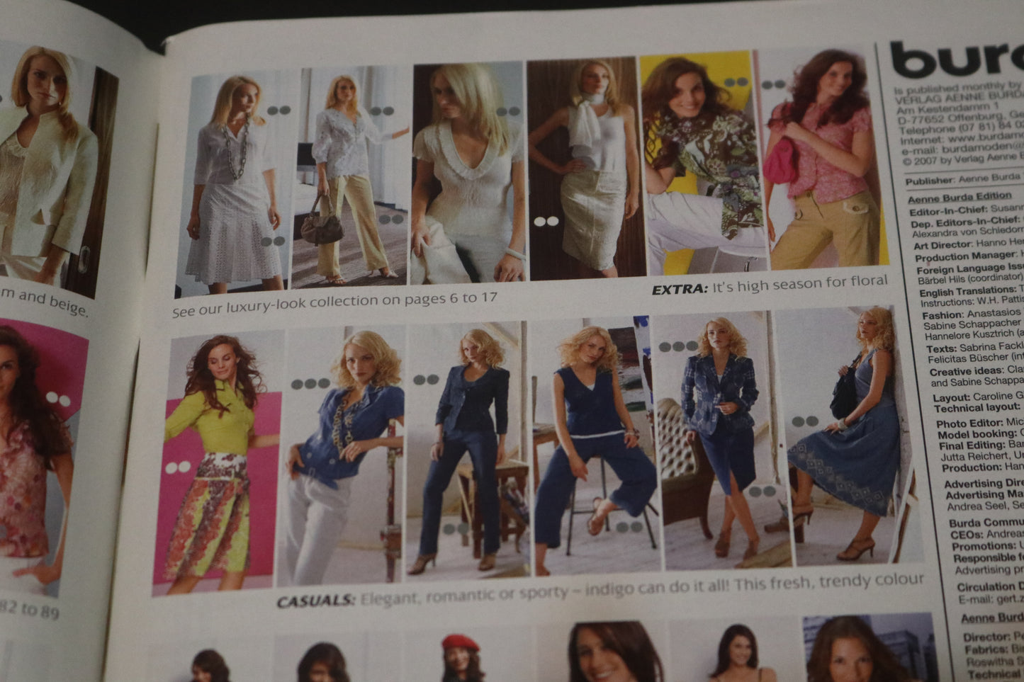 ENGLISH Febraury 2007 Burda A World of Fashion Sewing Magazine with Pattern Insert