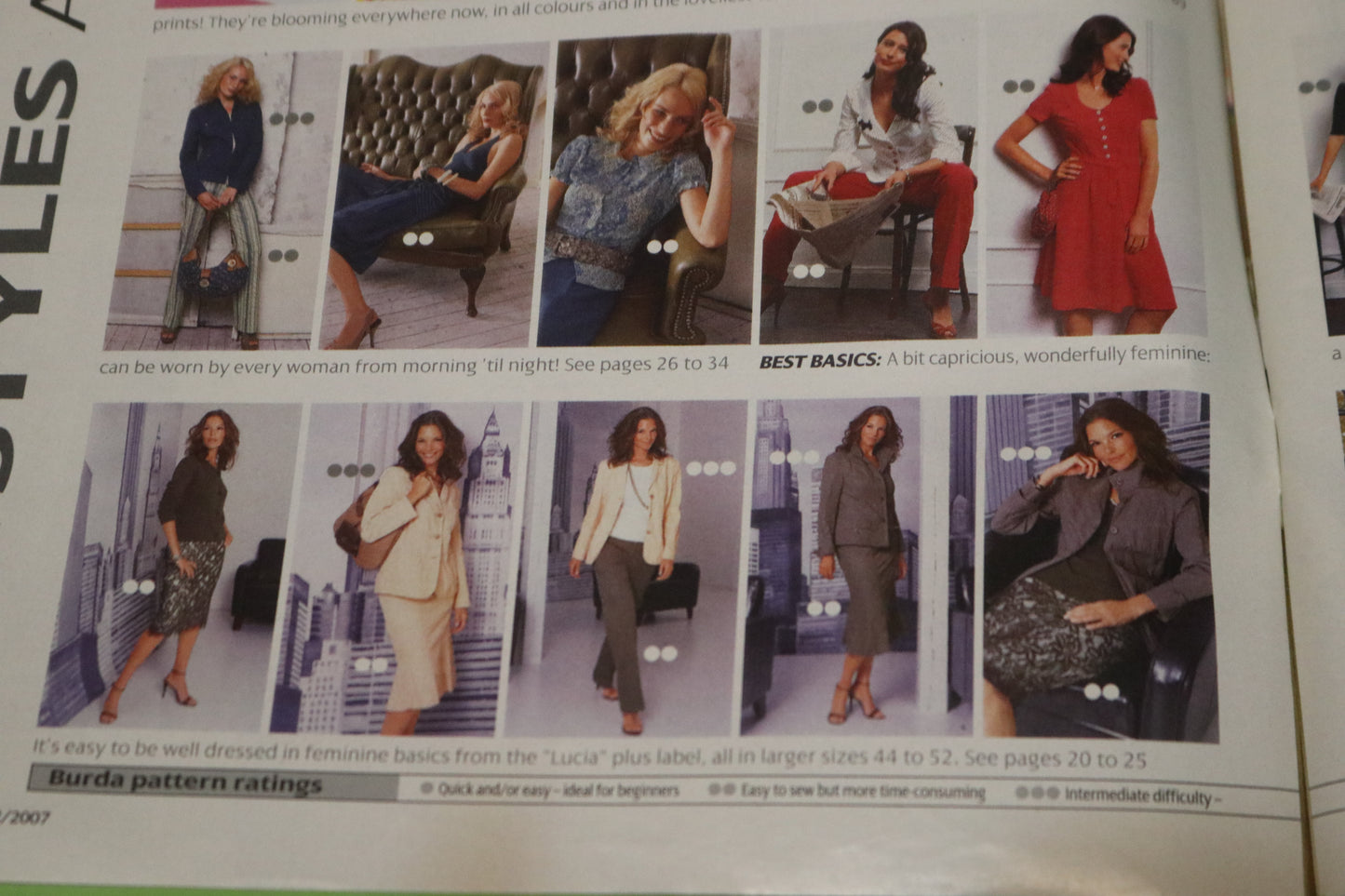ENGLISH Febraury 2007 Burda A World of Fashion Sewing Magazine with Pattern Insert
