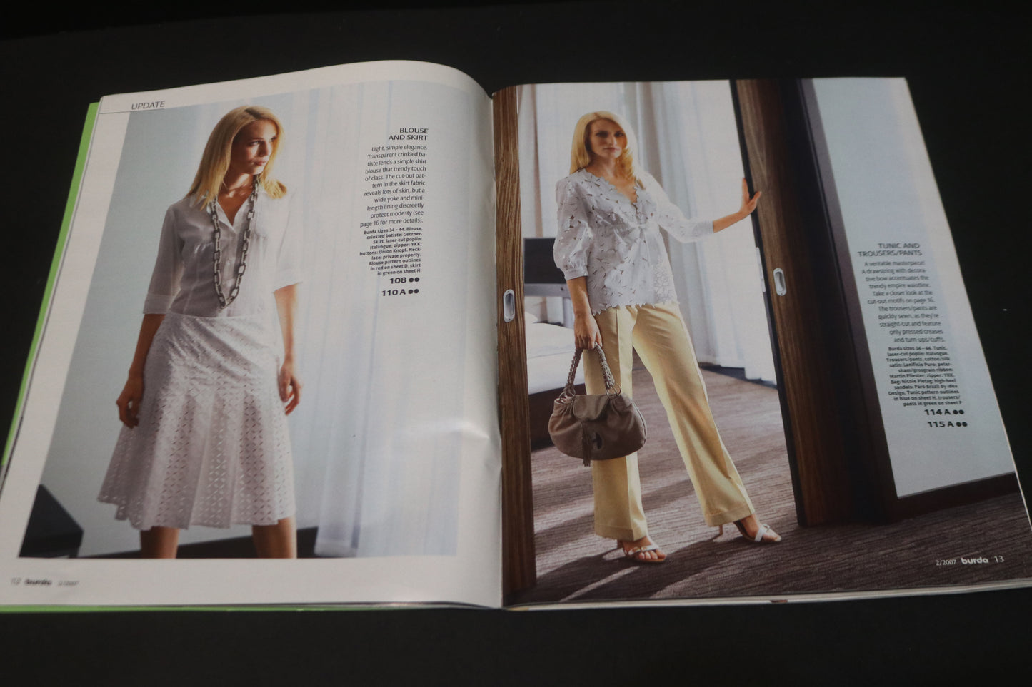 ENGLISH Febraury 2007 Burda A World of Fashion Sewing Magazine with Pattern Insert