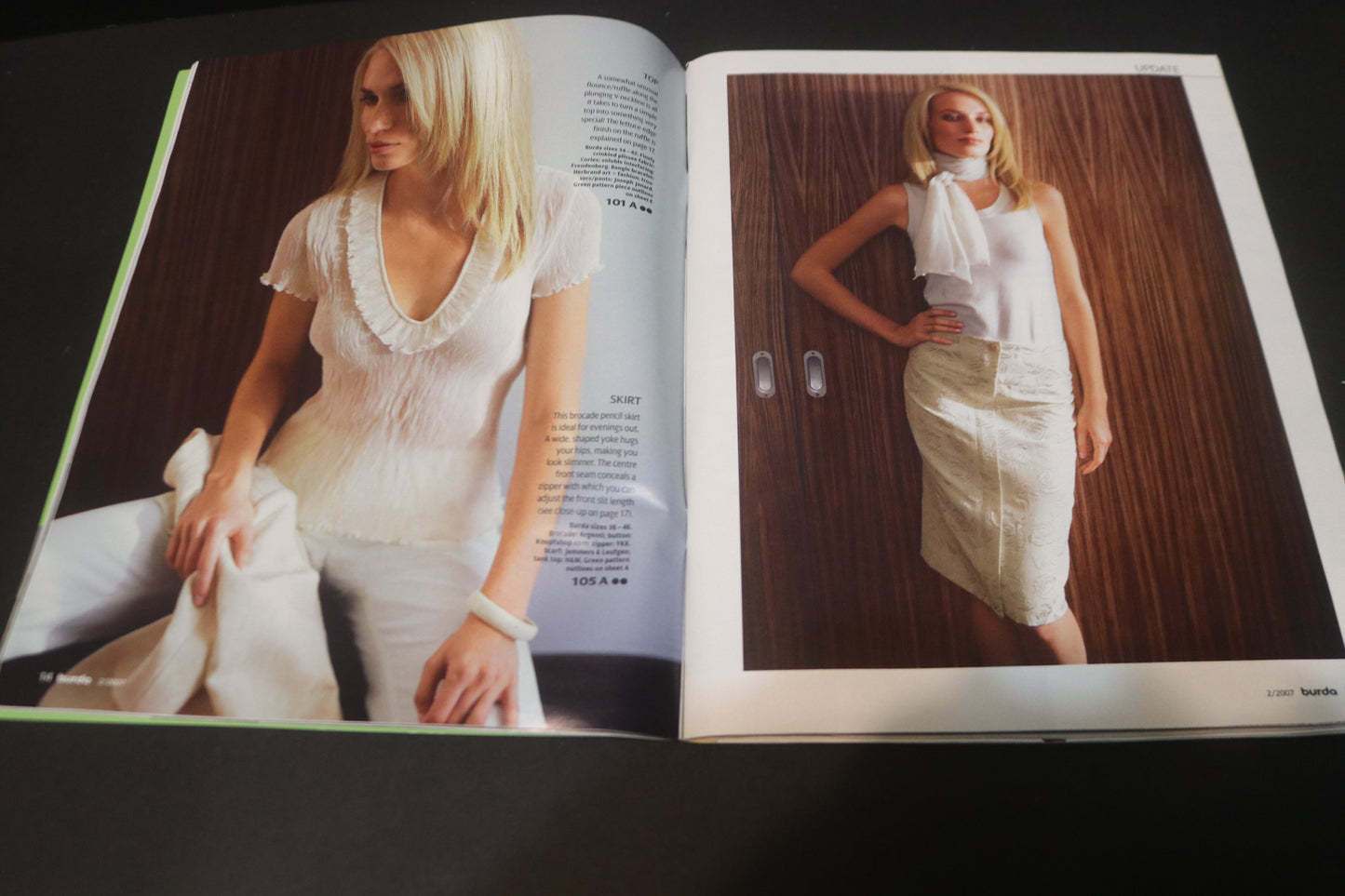 ENGLISH Febraury 2007 Burda A World of Fashion Sewing Magazine with Pattern Insert