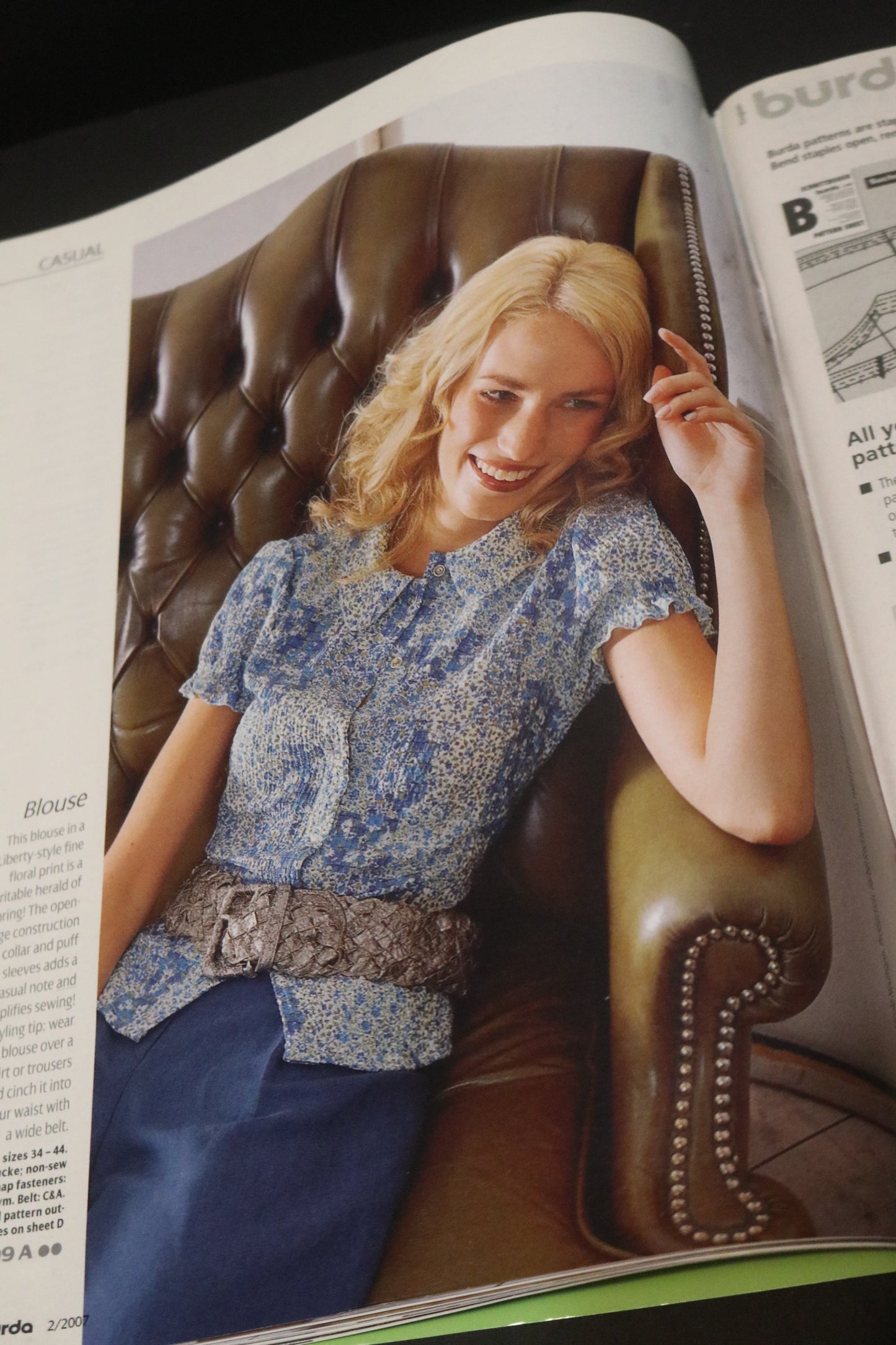 ENGLISH Febraury 2007 Burda A World of Fashion Sewing Magazine with Pattern Insert