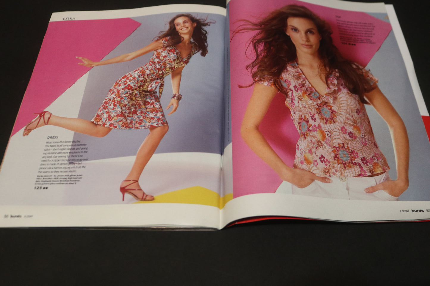 ENGLISH Febraury 2007 Burda A World of Fashion Sewing Magazine with Pattern Insert