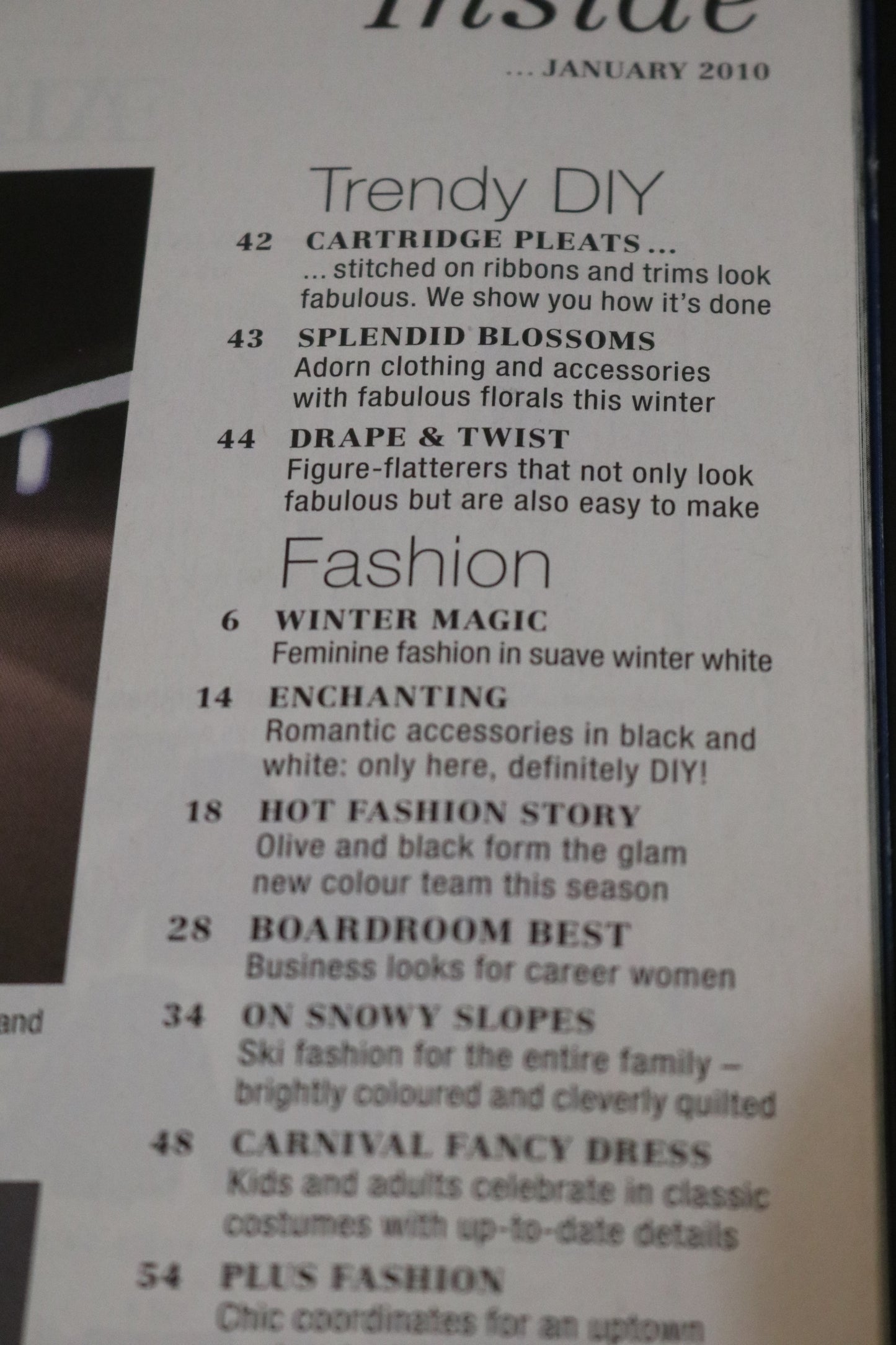 ENGLISH Burda Style Sewing Magazine with Pattern Insert - January 2010