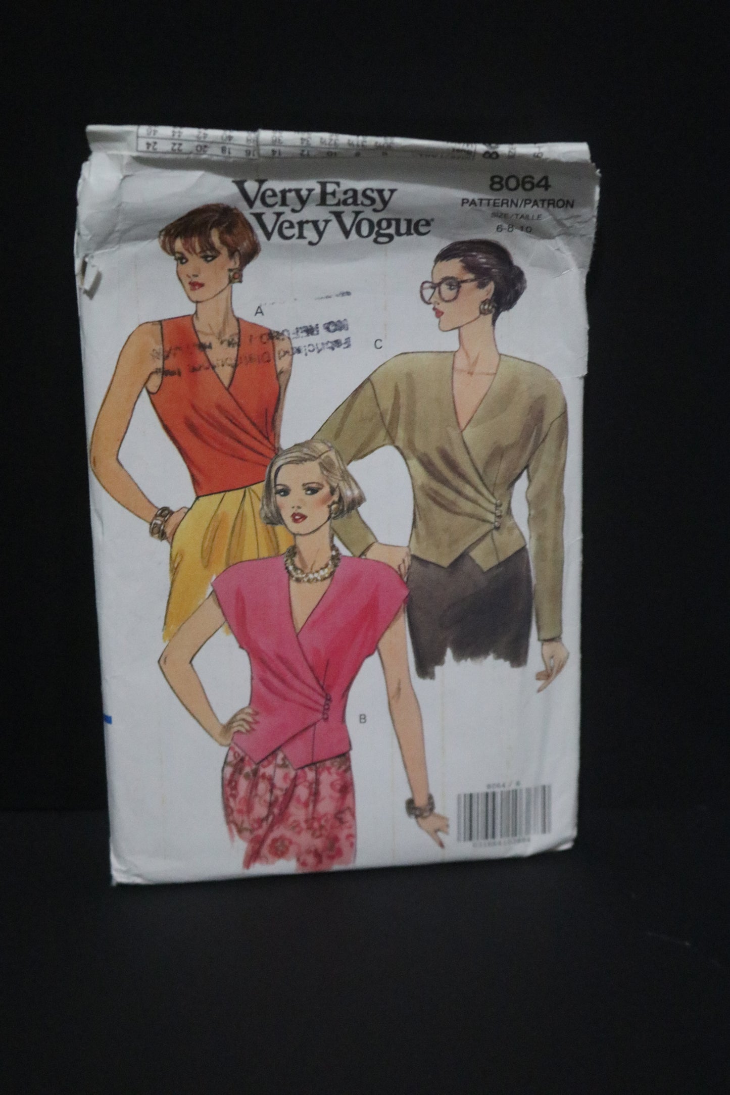 Vogue 8064 Misses Top Sewing Pattern - UNCUT - Size 6 8 10