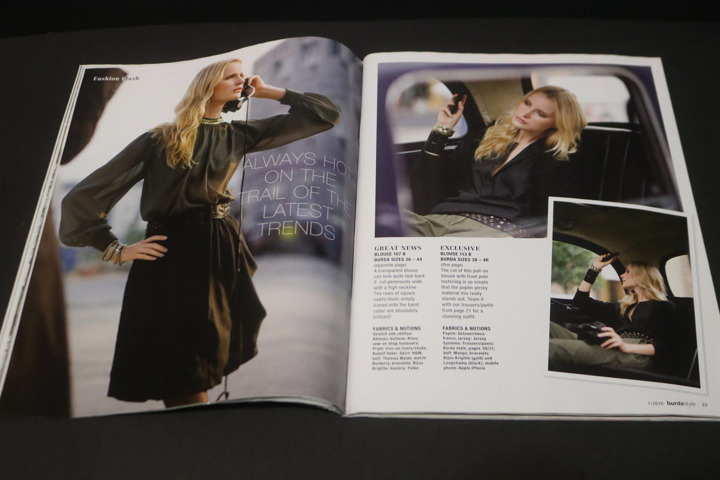 ENGLISH Burda Style Sewing Magazine with Pattern Insert - January 2010