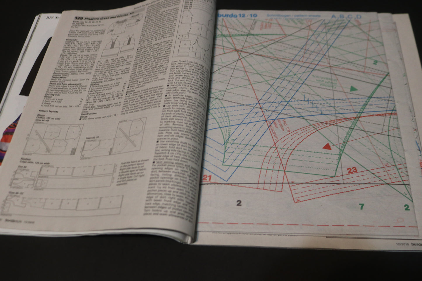 ENGLISH Burda Style Sewing Magazine with Pattern Insert - December 2010