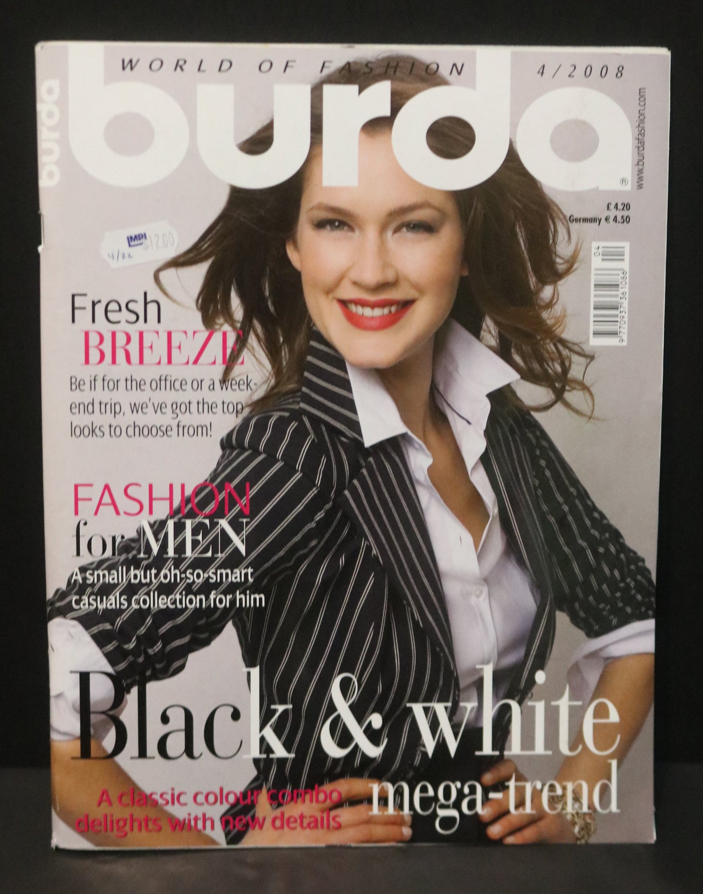 ENGLISH April 2008 Burda A World of Fashion Sewing Magazine with Pattern Insert