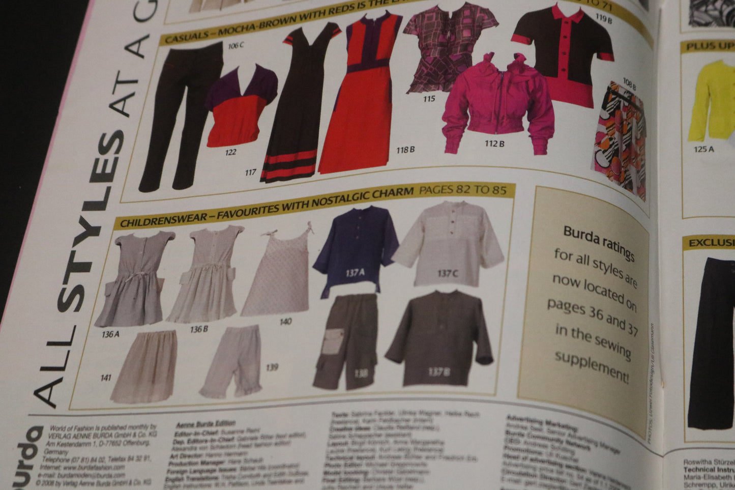 ENGLISH April 2008 Burda A World of Fashion Sewing Magazine with Pattern Insert