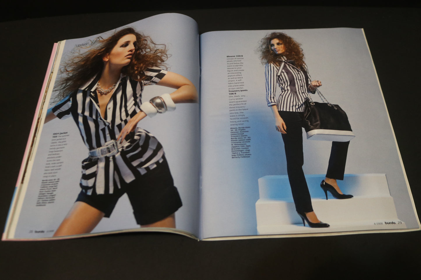 ENGLISH April 2008 Burda A World of Fashion Sewing Magazine with Pattern Insert