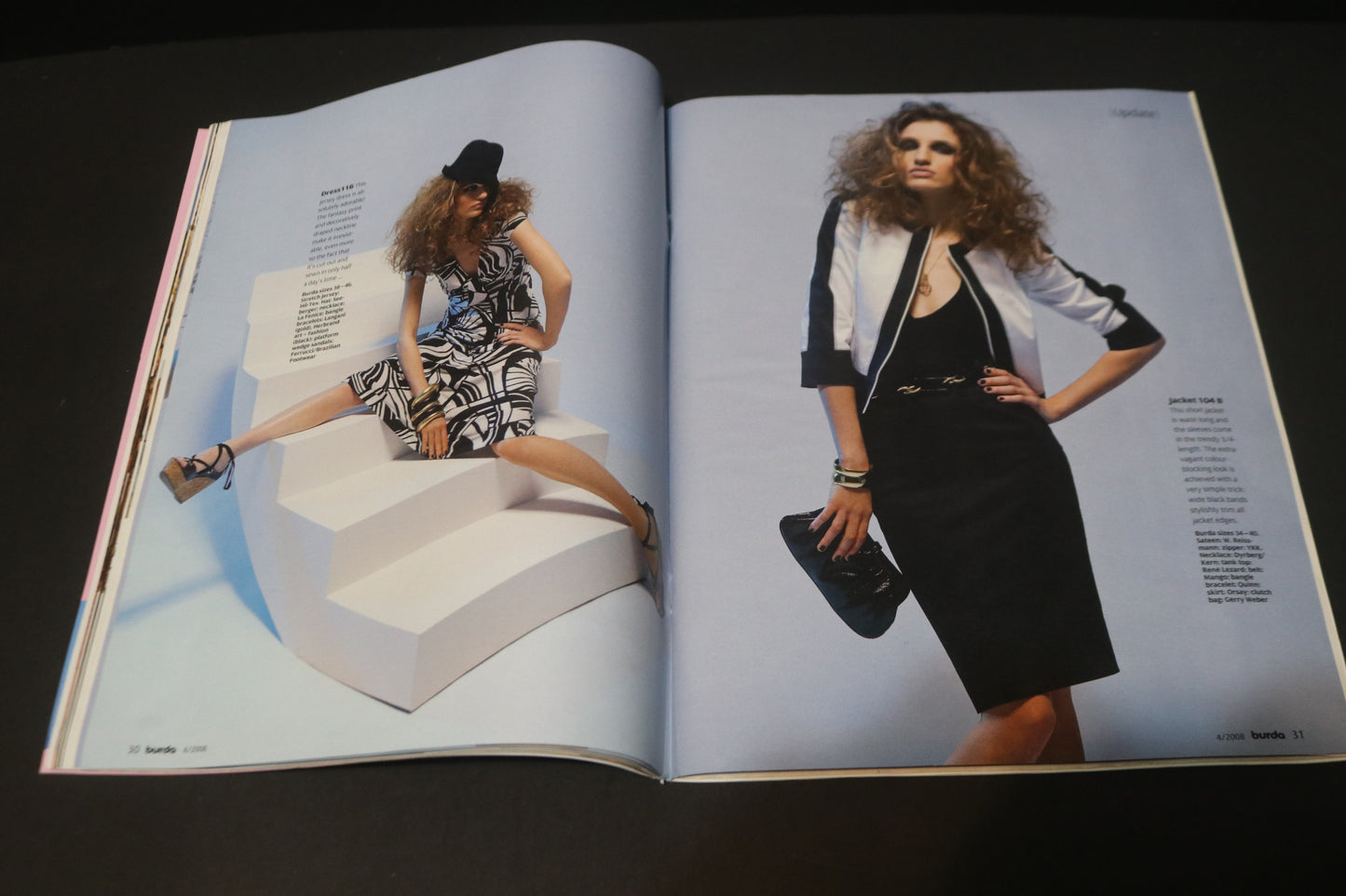 ENGLISH April 2008 Burda A World of Fashion Sewing Magazine with Pattern Insert
