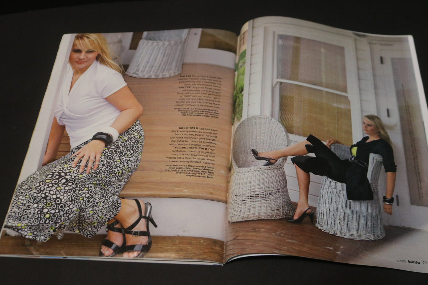ENGLISH April 2008 Burda A World of Fashion Sewing Magazine with Pattern Insert