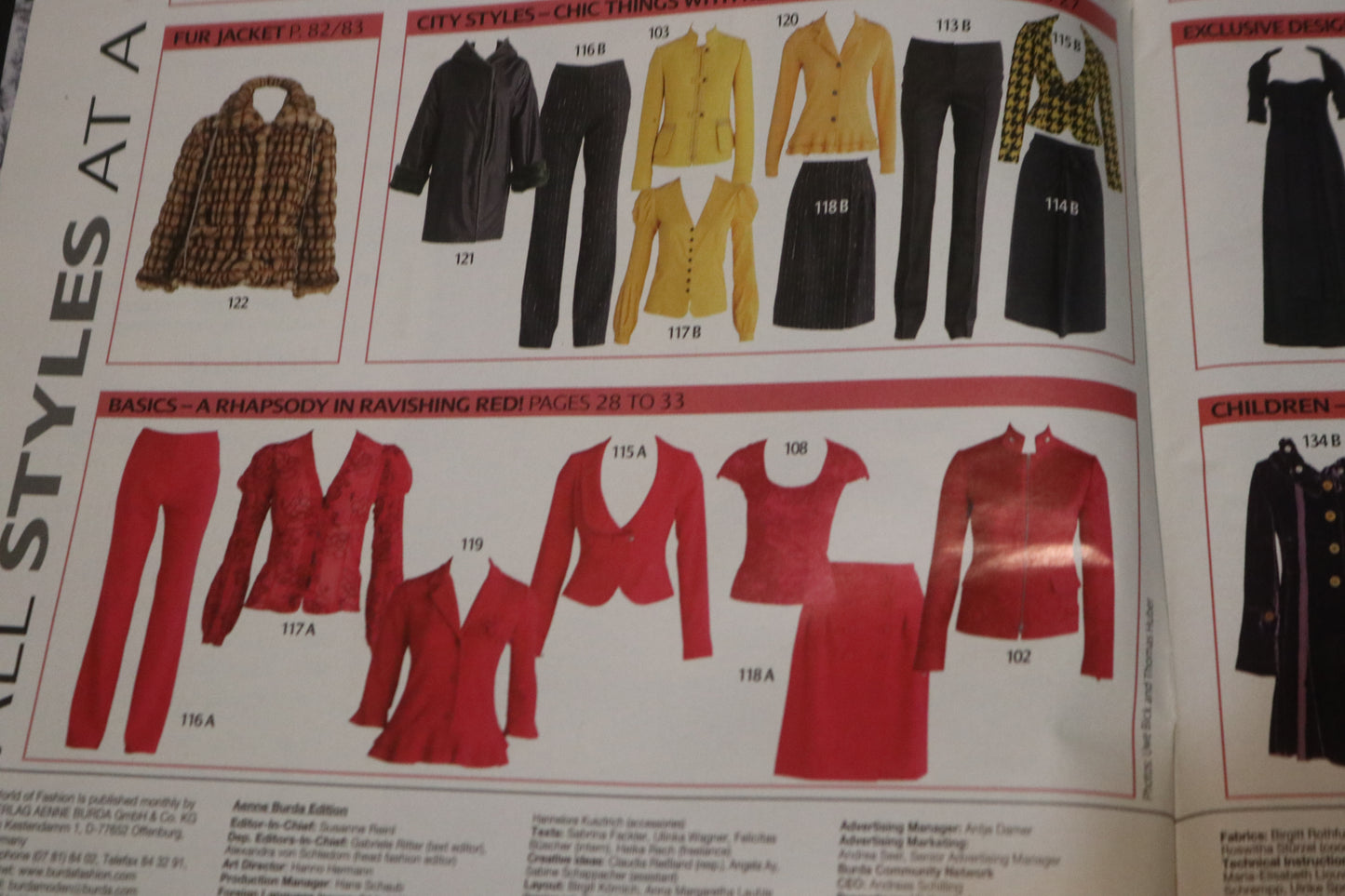 ENGLISH December 2007 Burda A World of Fashion Sewing Magazine with Pattern Insert