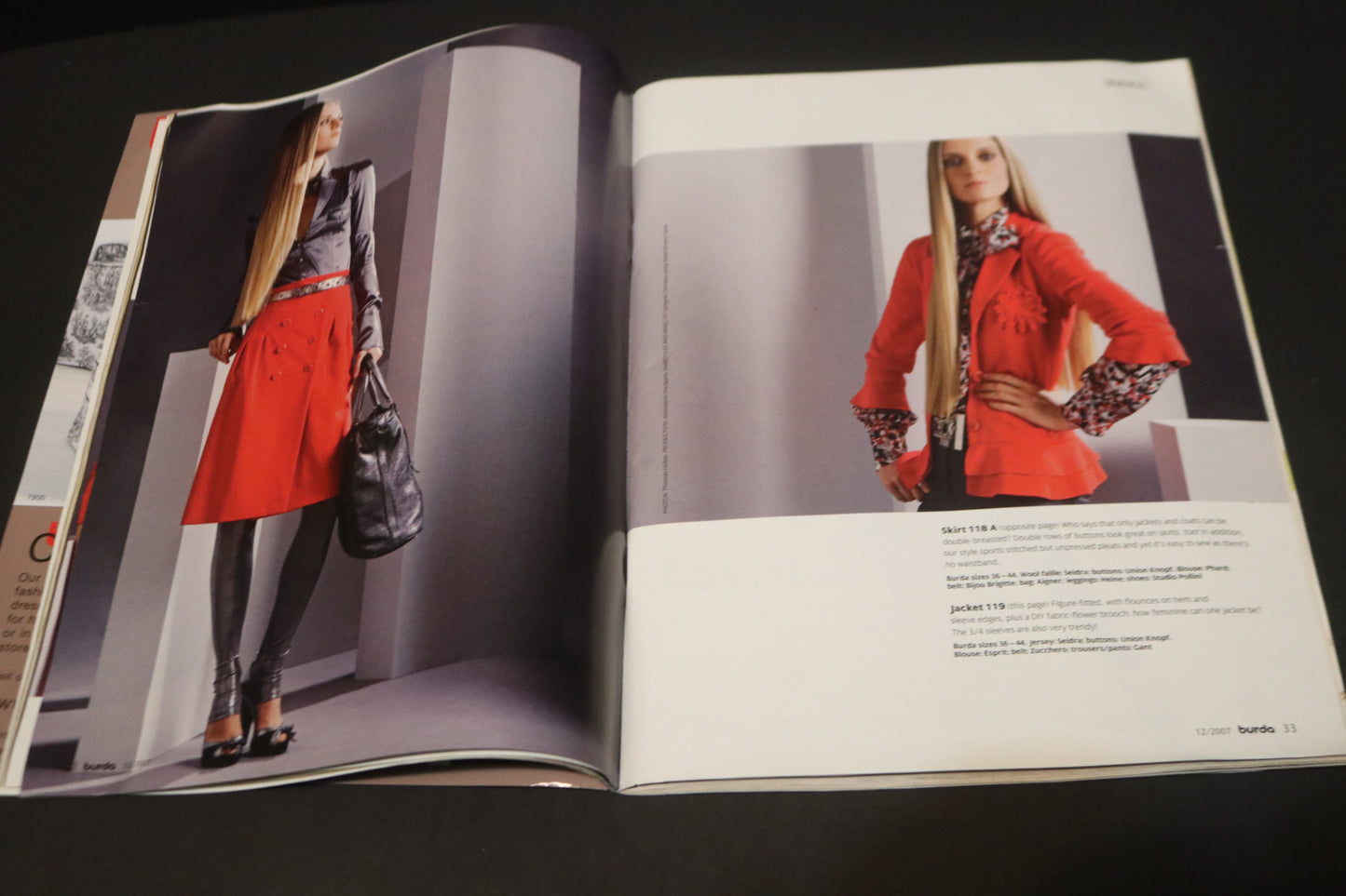 ENGLISH December 2007 Burda A World of Fashion Sewing Magazine with Pattern Insert