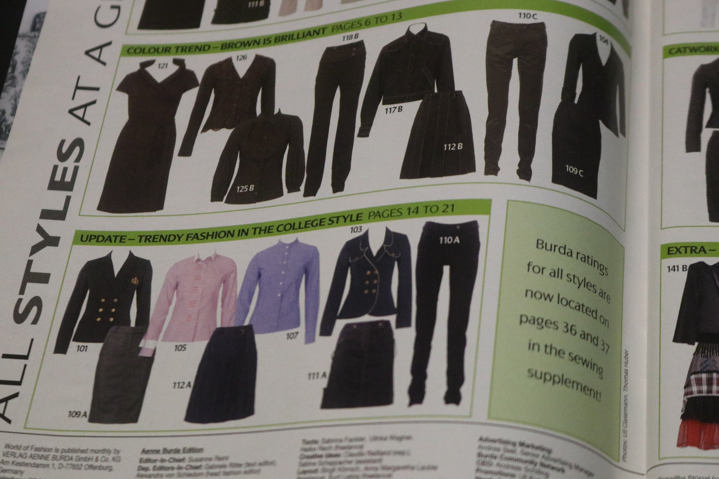 January  2008 Burda A World of Fashion Sewing Magazine