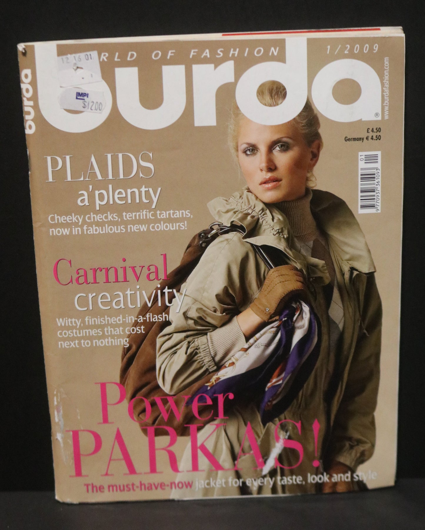 January 2009 Burda A World of Fashion Sewing Magazine - Winter sewing patterns!