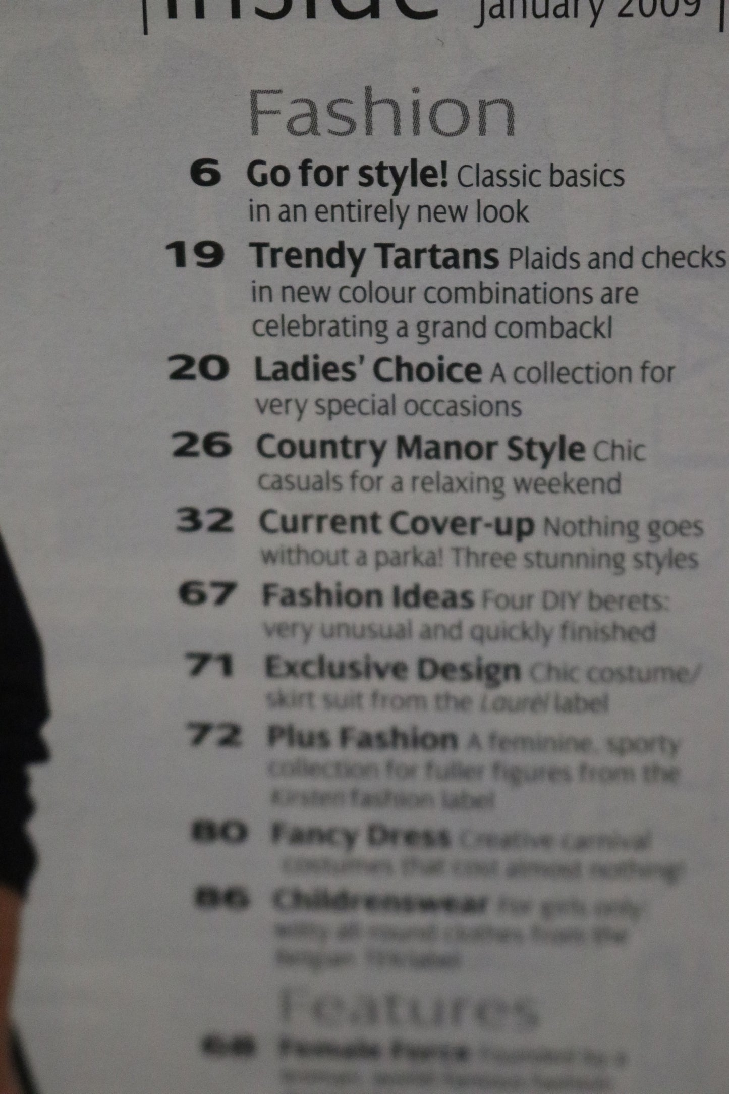 January 2009 Burda A World of Fashion Sewing Magazine - Winter sewing patterns!