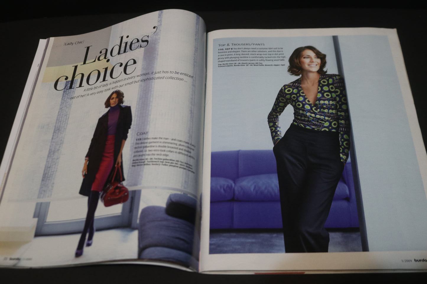 January 2009 Burda A World of Fashion Sewing Magazine - Winter sewing patterns!