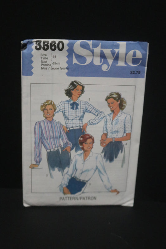 Style 3560 Misses Set of Blouses Sewing Pattern - UNCUT - Size 14