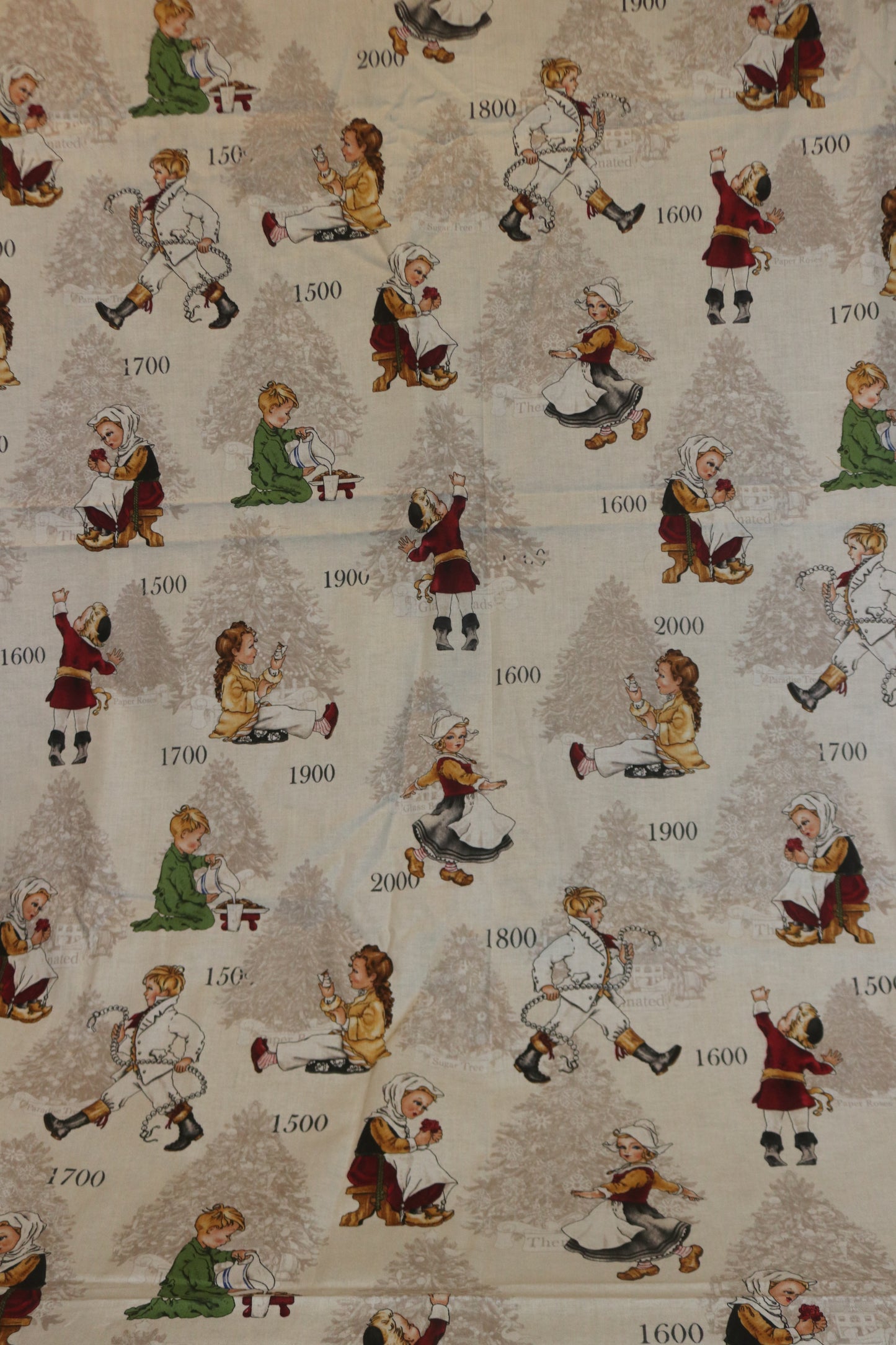 2+ Yards "Tidings of Great Joy" Christmas through the ages Quilting Treasures Fabric Piece 88" x 44" by J wecker Frisch